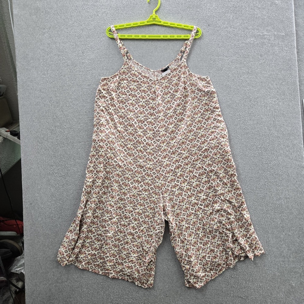 Torrid Women Jumpsuit 0 Cream Floral Cottagecore Sleeveless Boho